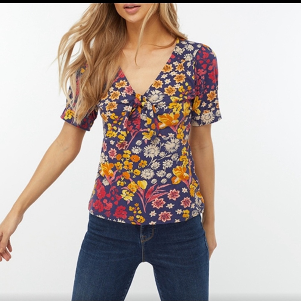NWT Monsoon London Josie print top US6